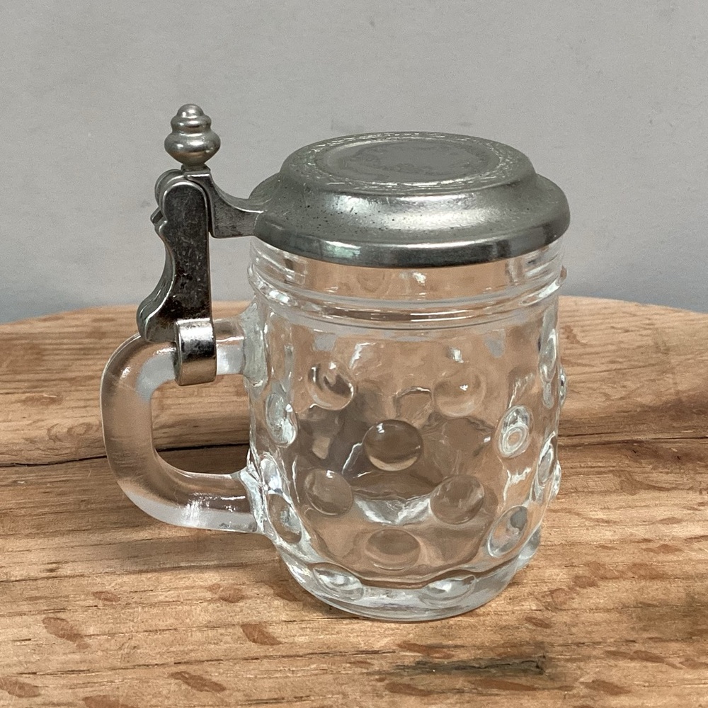 ⚫️ Vintage - Made In West Germany - BMF Bubble Glass & Pewter Beer Stein